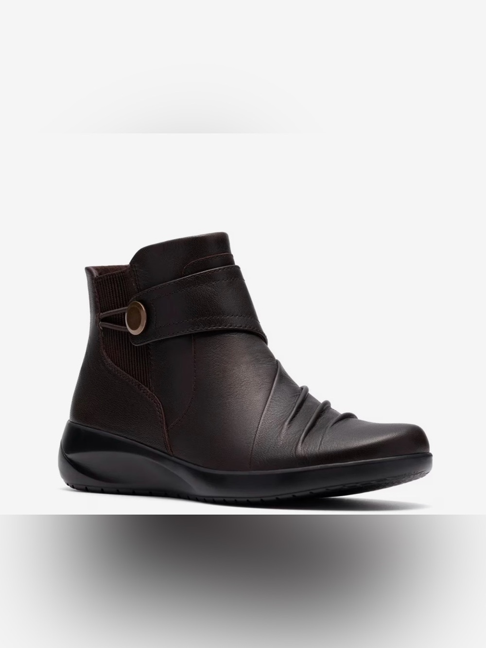 Clarks Women’s Dark Brown Leather Ankle Boot Size 9